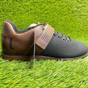 Nobull Lifters Womens Size 7.5 Black Brown Leather Weightlifting Shoes Sneakers